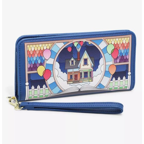 Loungefly Disney Pixar Up Wallet Stained Glass Carl Ellie Russell Dug - Picture 4 of 4